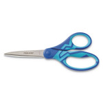 Fiskars Kids/Student Softgrip Scissors, Pointed Tip, 7" Long, 2.63" Cut Length, Blue Straight Handle View Product Image