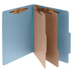 ACCO Pressboard Classification Folders, 2 Dividers, Letter Size, Sky Blue, 10/Box View Product Image