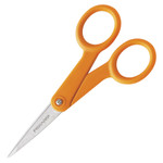 Fiskars Home and Office Scissors, Pointed Tip, 5" Long, 1.88" Cut Length, Orange Straight Handle View Product Image