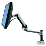 Ergotron LX Series LCD Arm, Desk Mount, 11.25w x 7.25d x 25.5h, Polished Aluminum/Black View Product Image