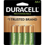 Duracell Rechargeable StayCharged NiMH Batteries, AA, 4/Pack View Product Image