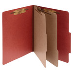 ACCO Pressboard Classification Folders, 2 Dividers, Legal Size, Earth Red, 10/Box View Product Image