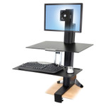 WorkFit by Ergotron WorkFit-S Sit-Stand Workstation with Worksurface, LCD LD Monitor, Aluminum/Black View Product Image