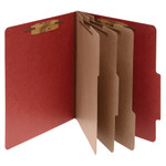 ACCO Pressboard Classification Folders, 3 Dividers, Legal Size, Earth Red, 10/Box View Product Image