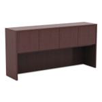 Alera Valencia Series Hutch with Doors, 64.75w x 15d x 35.38h, Mahogany View Product Image