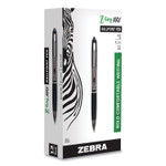 Zebra Z-Grip MAX Retractable Ballpoint Pen, 1.2mm, Black Ink, Translucent Black Barrel, Dozen View Product Image