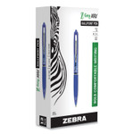 Zebra Z-Grip MAX Retractable Ballpoint Pen, 1.2mm, Blue Ink, Translucent Blue Barrel, Dozen View Product Image