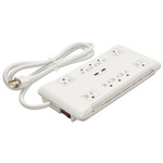 Innovera Slim Surge Protector, 10 Outlets/2 USB Charging Ports, 6 ft Cord, 2880 J, White View Product Image