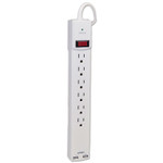 Innovera Surge Protector, 6 Outlets/2 USB Charging Ports, 6 ft Cord, 1080 Joules, White View Product Image