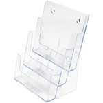 deflecto 3-Compartment DocuHolder, Magazine Size, 9.5w x 6.25d x 12.63, Clear View Product Image