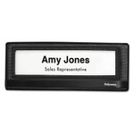 Fellowes Mesh Partition Additions Nameplate, 9 1/4 x 5/8 x 3 3/8, Black View Product Image