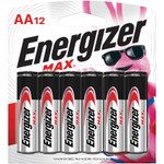 Energizer MAX Alkaline AA Batteries, 1.5V, 12/Pack View Product Image