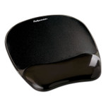 Fellowes Gel Crystals Mouse Pad with Wrist Rest, 7.87" x 9.18", Black View Product Image