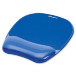 Fellowes Gel Crystals Mouse Pad with Wrist Rest, 7.87" x 9.18", Blue View Product Image