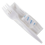 GEN Wrapped Cutlery Kit, 6,25", Fork/Napkin/Salt, Polypropylene, White, 500/Carton View Product Image