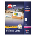 Avery Clean Edge Business Cards, Laser, 2 x 3 1/2, White, 1000/Box View Product Image