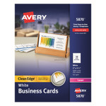 Avery Clean Edge Business Card Value Pack, Laser, 2 x 3 1/2, White, 2000/Box View Product Image
