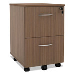 Alera Valencia Series Mobile File/File Pedestal, 15.38w x 20d x 26.63h, Modern Walnut View Product Image