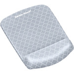 Fellowes PlushTouch Mouse Pad with Wrist Rest, 7 1/4 x 9 3/8 x 1, Gray/White Lattice View Product Image