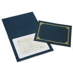 OLD - AbilityOne 7520015195771 SKILCRAFT Gold Foil Document Cover, 12 1/2 x 9 3/4, Blue, 5/Pack View Product Image