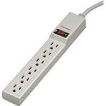 Fellowes Six-Outlet Power Strip, 120V, 4 ft Cord, 1.88 x 10.88 x 1.63, Platinum View Product Image