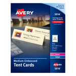 Avery Medium Embossed Tent Cards, Ivory, 2 1/2 x 8.5, 2 Cards/Sheet, 100/Box View Product Image