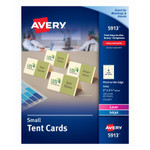 Avery Small Tent Card, Ivory, 2 x 3 1/2, 4 Cards/Sheet, 160/Box View Product Image