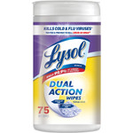LYSOL Brand Dual Action Disinfecting Wipes, Citrus, 7 x 8, 75/Canister, 6/Carton View Product Image