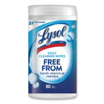 LYSOL Brand Daily Cleansing Wipes, 8" x 7", White, 80 Wipes/Canister, 6 Canisters/Carton View Product Image