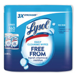 LYSOL Brand Daily Cleansing Wipes, 8" x 7", White, 80 Wipes/Can, 2 Cans/Pack View Product Image