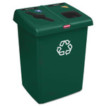 Rubbermaid Commercial Glutton Recycling Station, Two-Stream, 46 gal, Green View Product Image