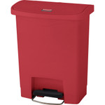 Rubbermaid Commercial Slim Jim Resin Step-On Container, Front Step Style, 8 gal, Red View Product Image