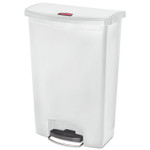 Rubbermaid Commercial Slim Jim Resin Step-On Container, Front Step Style, 24 gal, White View Product Image