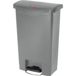 Rubbermaid Commercial Slim Jim Resin Step-On Container, Front Step Style, 13 gal, Gray View Product Image