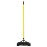 Rubbermaid Commercial Maximizer Push-to-Center Broom, 18", PVC Bristles, Yellow/Black View Product Image