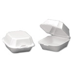 Genpak Foam Sandwich Container, Large, 1-Comp, 5 5/8 x 5 3/4 x 3 1/4, White, 500/Carton View Product Image