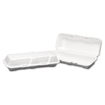 Genpak Foam Hinged Hoagie Container, X-Large, 13-1/5x4-1/2x3-1/5, White, 100/BG, 2/CT View Product Image