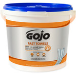 GOJO FAST TOWELS Hand Cleaning Towels, 9 x 10, Blue, 225/Bucket, 2 Buckets/Carton View Product Image