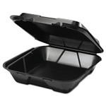 Genpak Snap It Foam Container, 1-Comp, 9 1/4 x 9 1/4 x 3, Black, 100/Bag, 2 Bags/Carton View Product Image