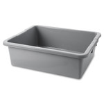 Rubbermaid Commercial Bus/Utility Box, 7.13 gal, 21.5" x 17.13" x 7", Gray View Product Image