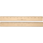 Westcott Wood Ruler, Metric and 1/16" Scale with Single Metal Edge, 30 cm View Product Image