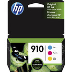 HP 910, (3YN97AN) 3-Pack Cyan/Magenta/Yellow Original Ink Cartridges View Product Image