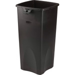 Rubbermaid Commercial Untouchable Square Waste Receptacle, Plastic, 23 gal, Black View Product Image