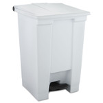 Rubbermaid Commercial Indoor Utility Step-On Waste Container, Square, Plastic, 12 gal, White View Product Image