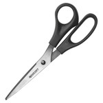 Westcott Value Line Stainless Steel Shears, 8" Long, 3.5" Cut Length, Black Straight Handle View Product Image