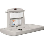 Rubbermaid Commercial Sturdy Station 2 Baby Changing Table, 33.5 x 21.5, Platinum View Product Image