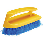 Rubbermaid Commercial Long Handle Scrub Brush, 6" Brush, Yellow Plastic Handle/Blue Bristles View Product Image