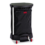 Rubbermaid Commercial Premium Step-On Linen Hamper Bag, 30 gal, 13.38w x 19.88d x 29.25h, Nylon, Black View Product Image