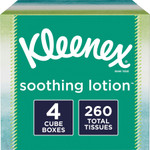 Kleenex Lotion Facial Tissue, 2-Ply, White, 65 Sheets/Box, 4 Boxes/Pack View Product Image