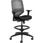 HON Solve Series ReActiv Back Task Stool, 33" Seat Height, Supports up to 300 lbs., Ink Seat/Charcoal Back, Black Base View Product Image